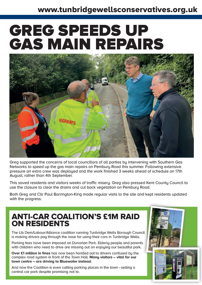 Page 3 of Greg Clark's newsletter