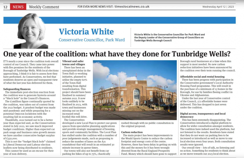 Tunbridge Wells Times Article