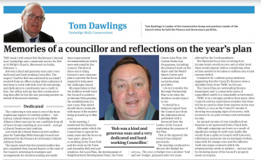 Tunbridge Wells Times Newspaper Article